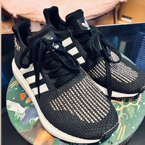 Adidas Black and White Knit Sneakers
